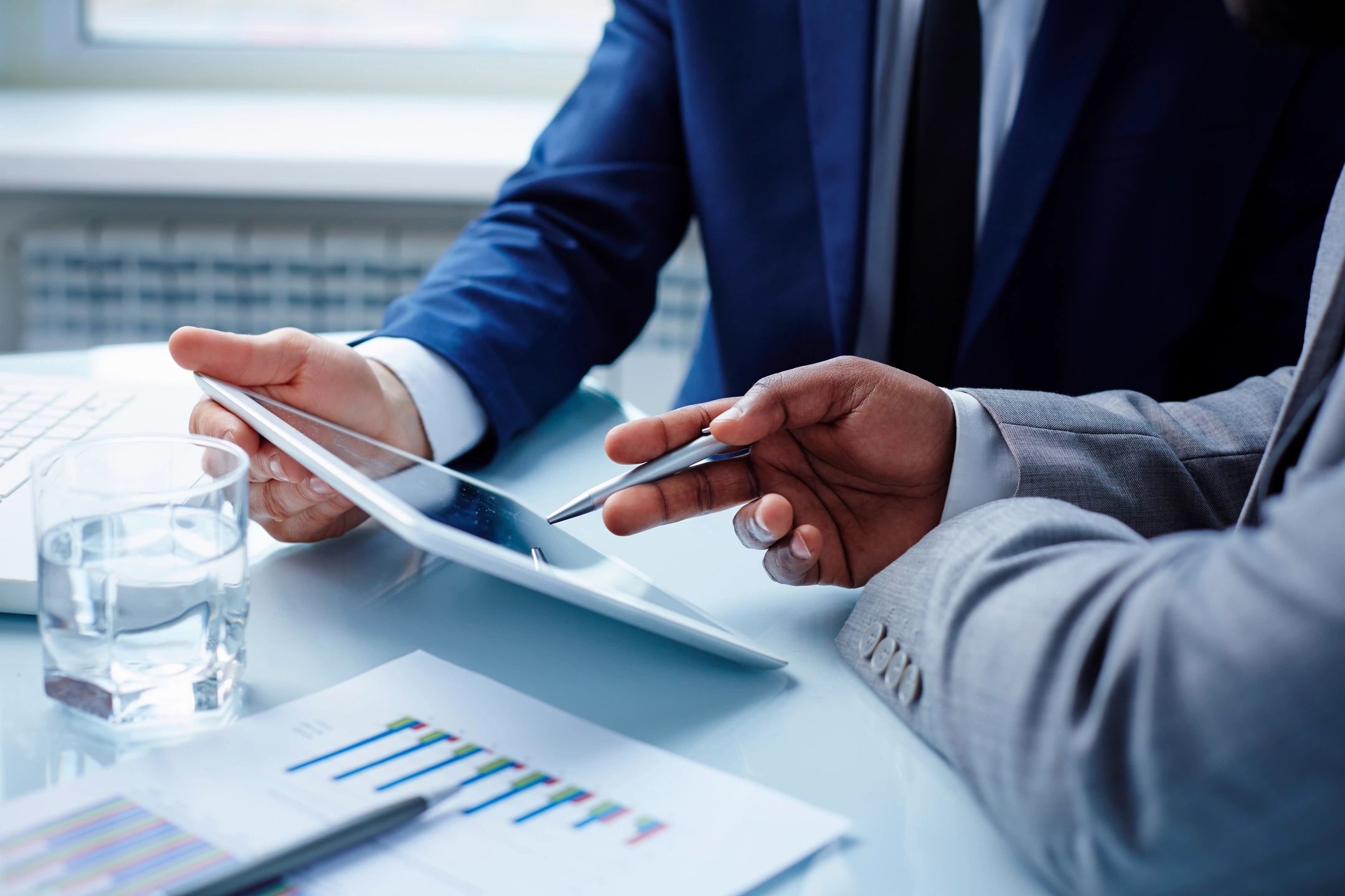 Business professional consulting in office